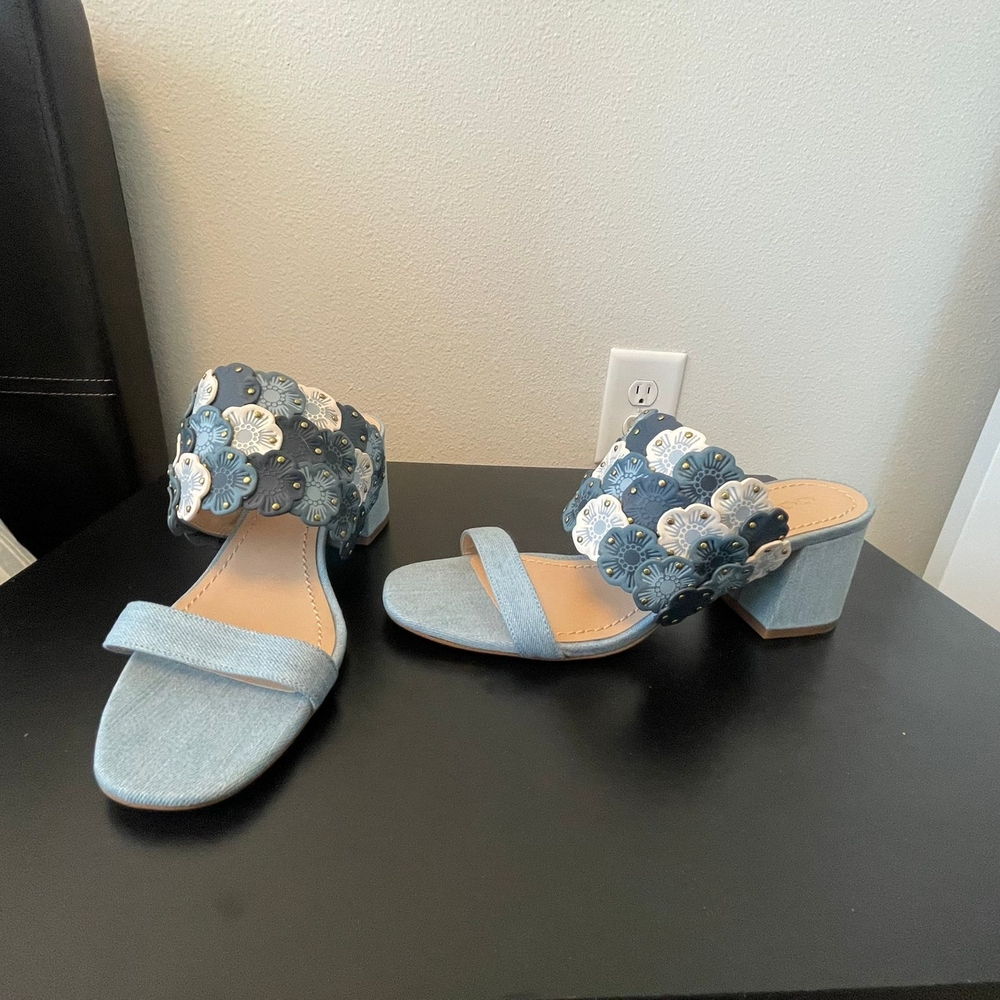 Betsey Johnson Blue and White Sandals